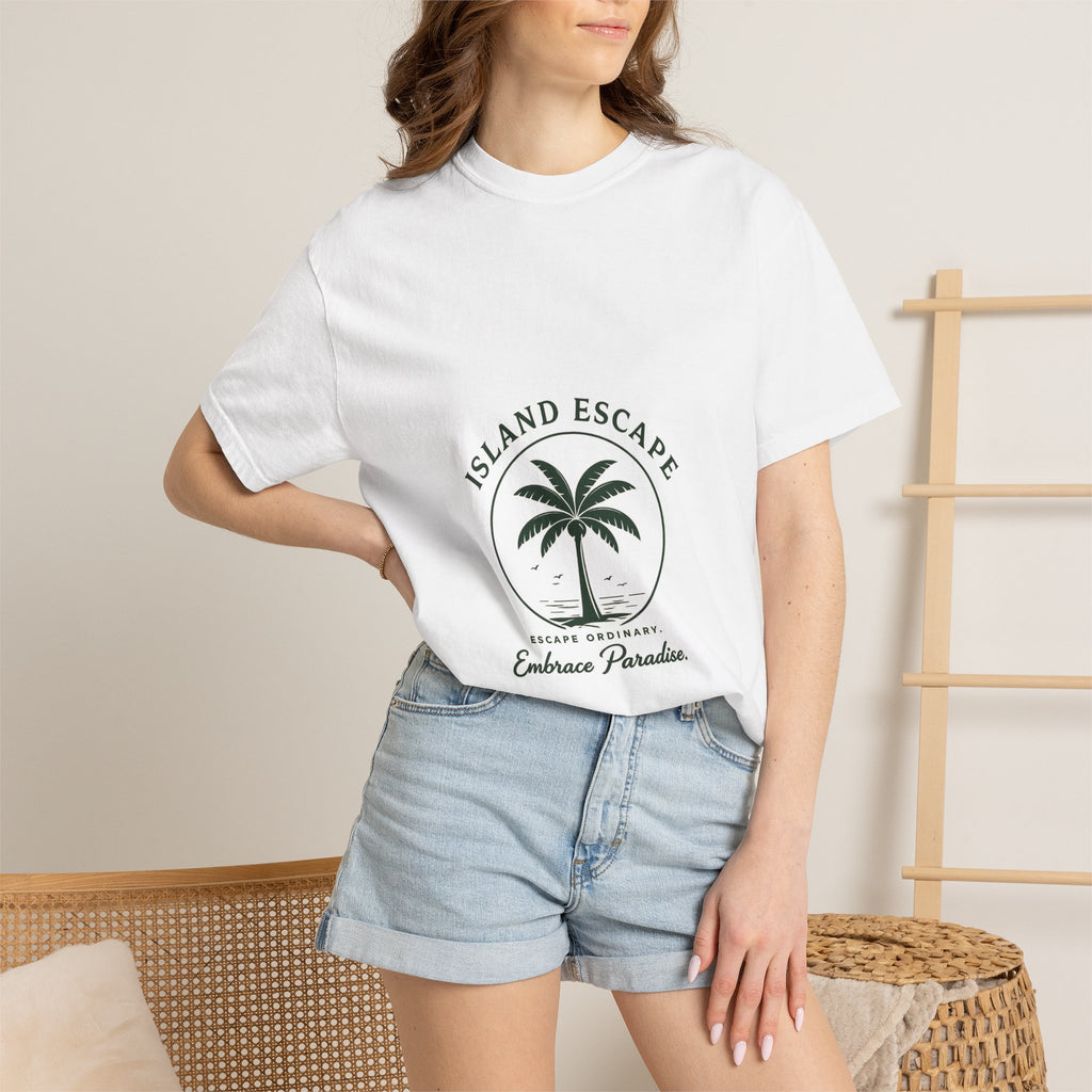 Island Escape Palm T-Shirt — "Embrace Paradise" Beach Vacation Tee