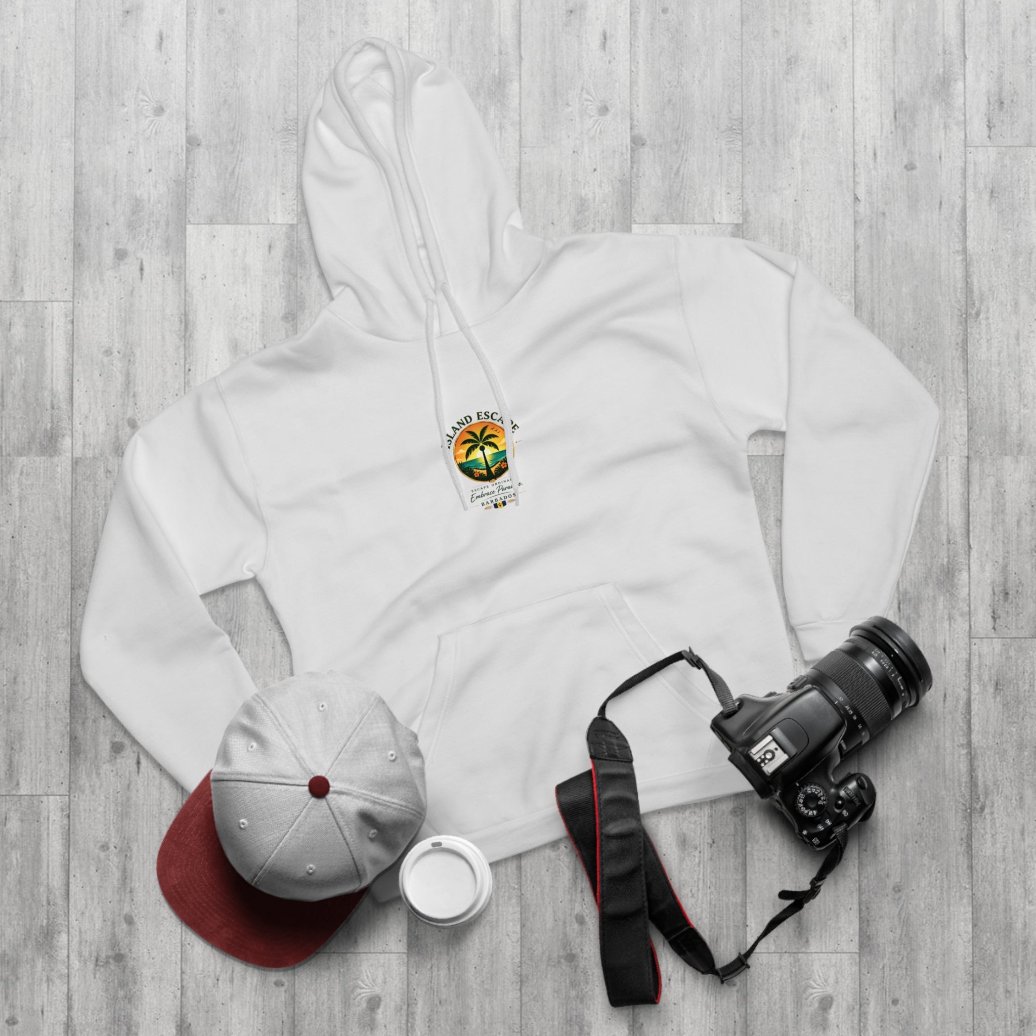 Island Escape Hoodie — "Embrace Paradise" Barbados Pullover