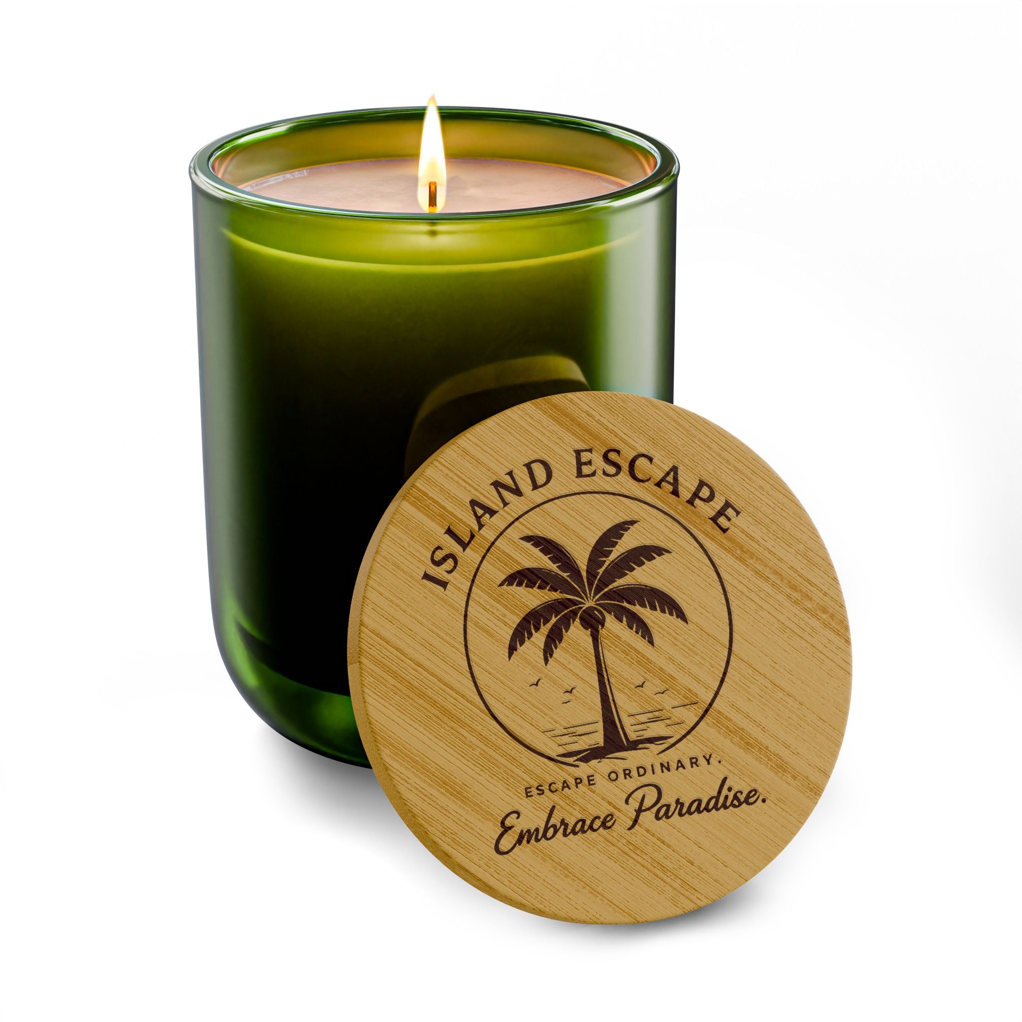 Island Escape Scented Soy Candle – 14oz Engraved Bamboo Lid