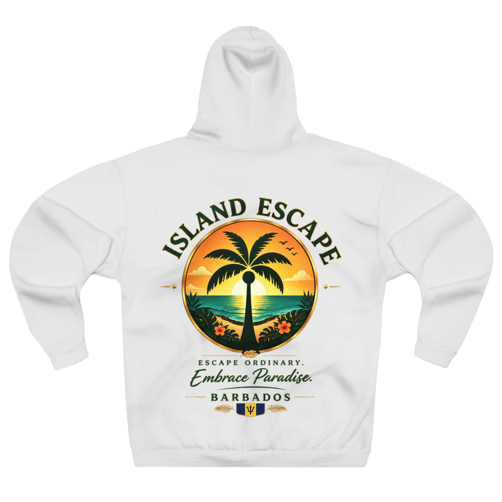 Island Escape Hoodie — "Embrace Paradise" Barbados Pullover