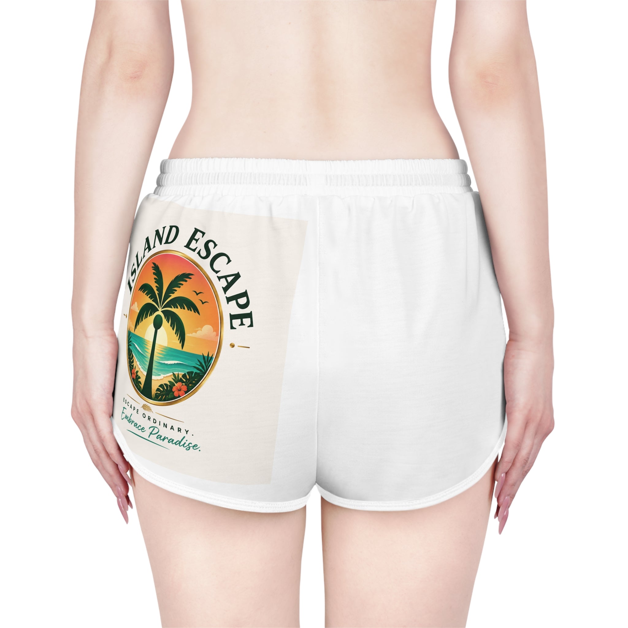 Island Escape Women's Relaxed Shorts — Palm Tree Embrace Paradise Beachwear