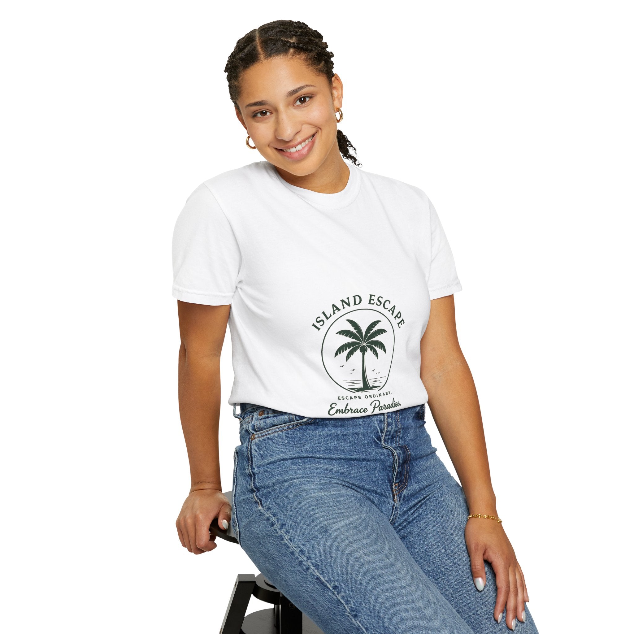 Island Escape Palm T-Shirt — "Embrace Paradise" Beach Vacation Tee
