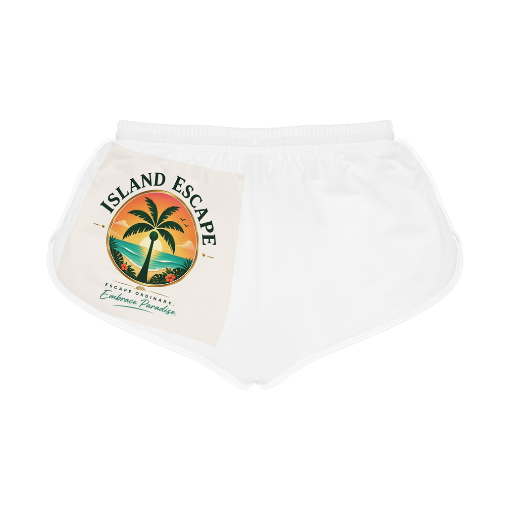 Island Escape Women's Relaxed Shorts — Palm Tree Embrace Paradise Beachwear