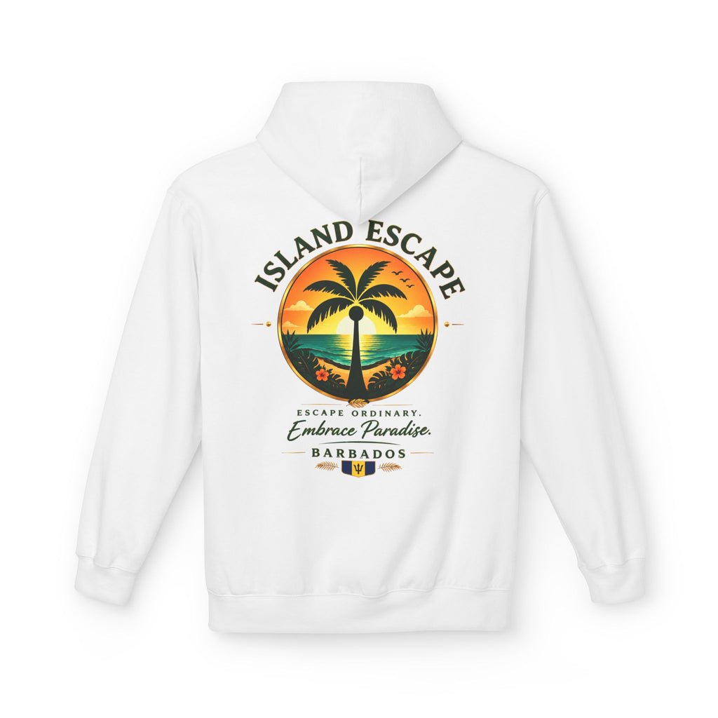 Island Escape Hoodie — Barbados Palm Sunset Graphic