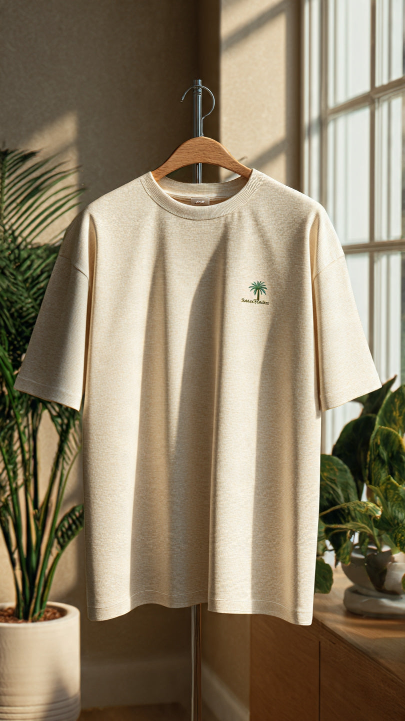 Sunset Palms  Oversize Tee Black/White