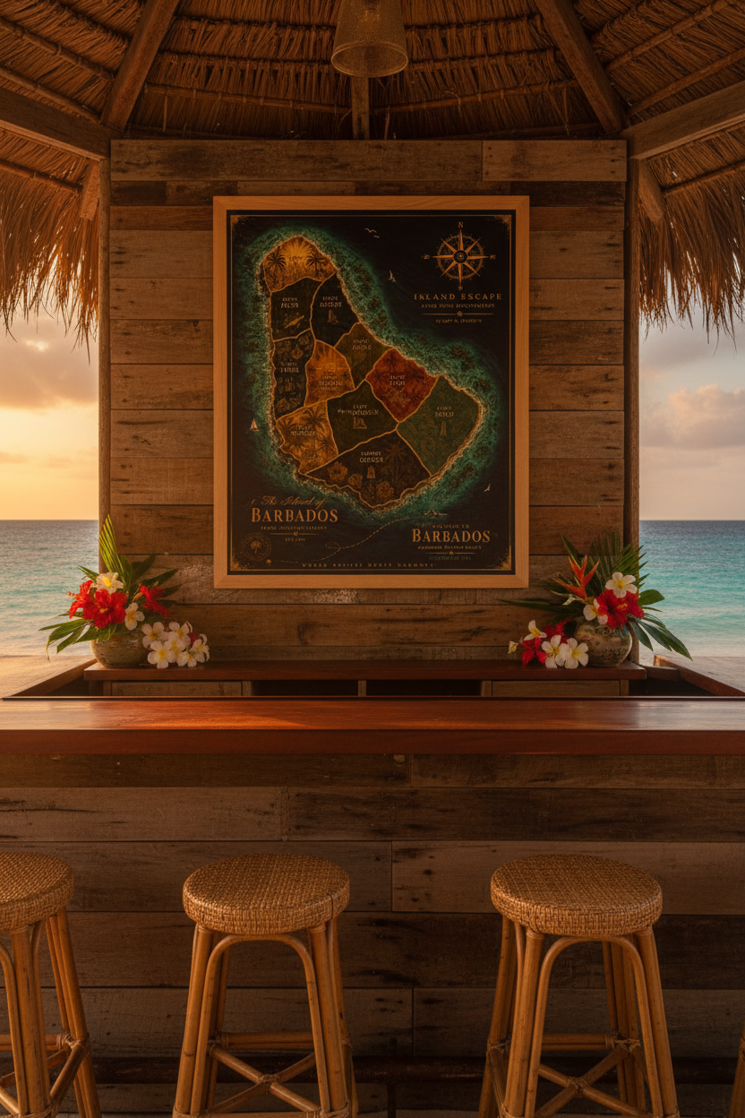 Barbados Map Beach Bar
