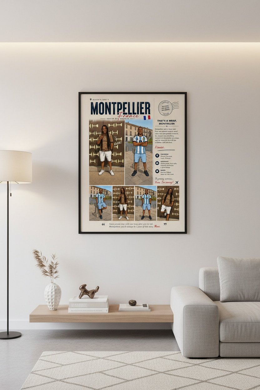 Montpellier — That's a Wrap | Travel Log Comic Art Print | Island Escape
