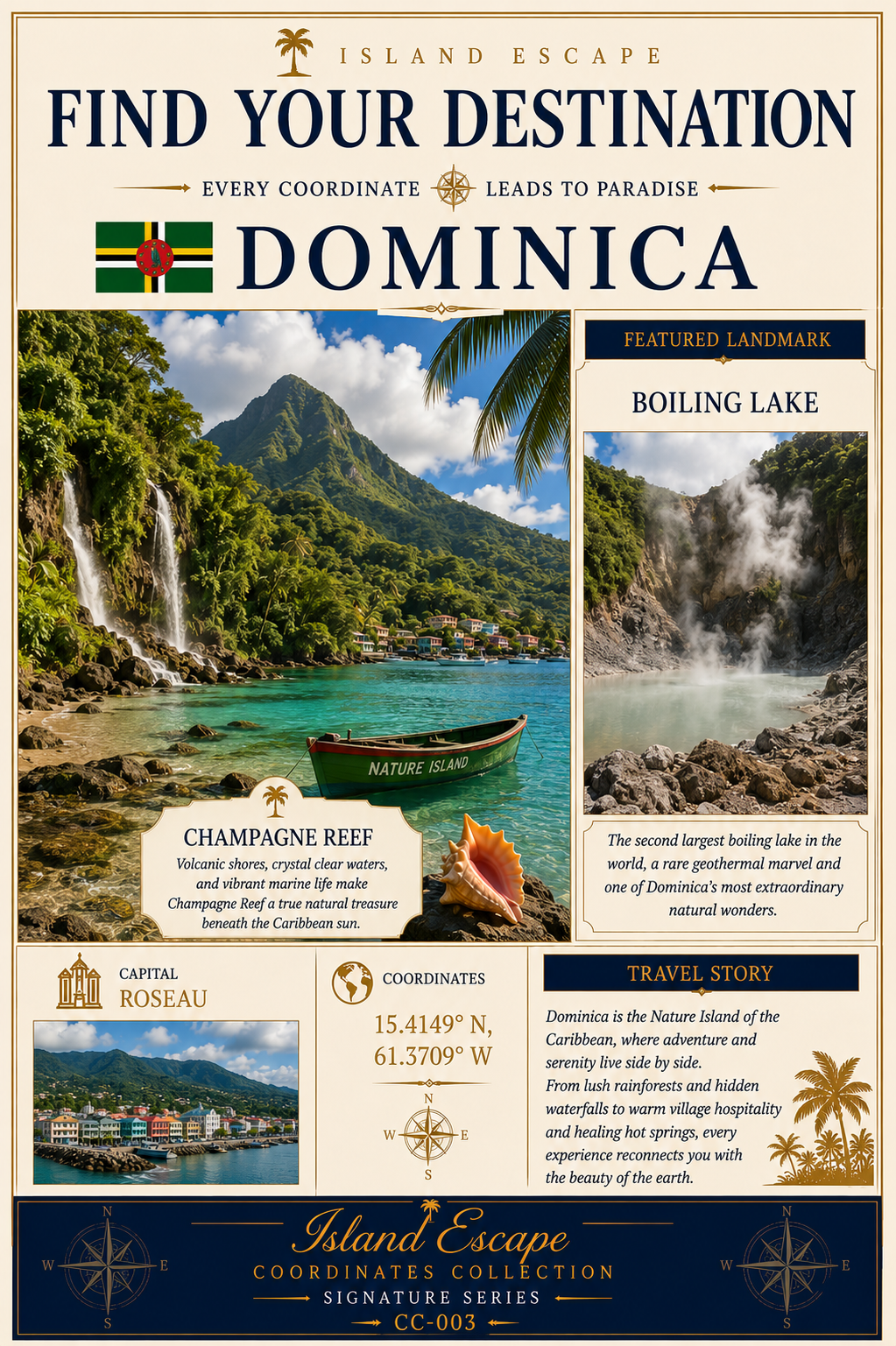 Dominica — Find Your Destination | Coordinates Collection CC-003